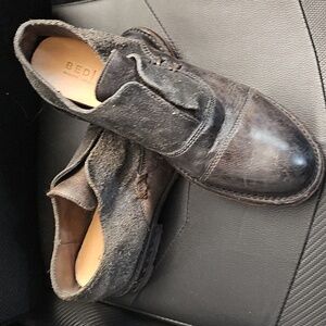 Bed Stu Womena Rose Black Leather Oxfords